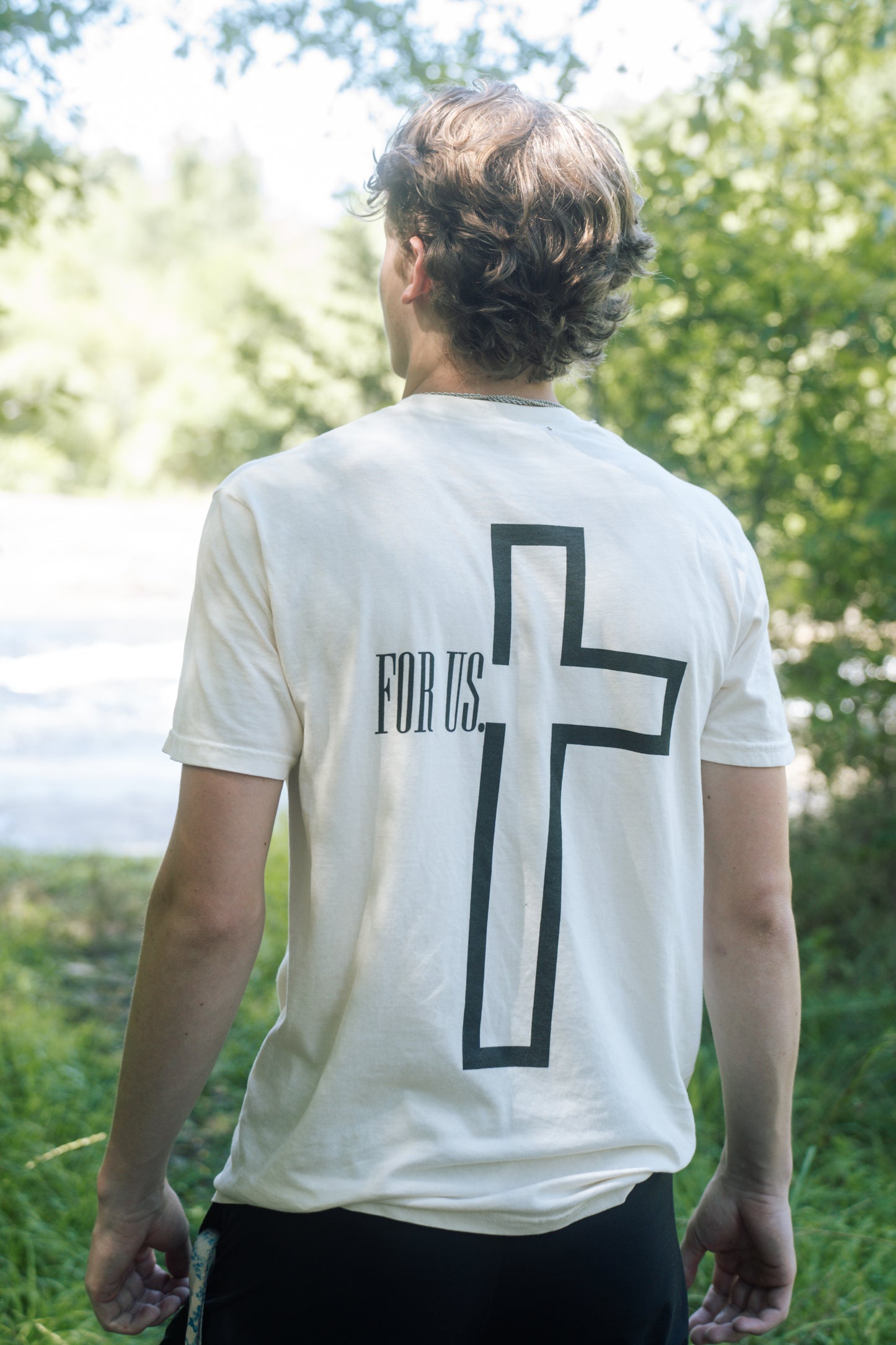 For Us. Logo Tee, Ivory